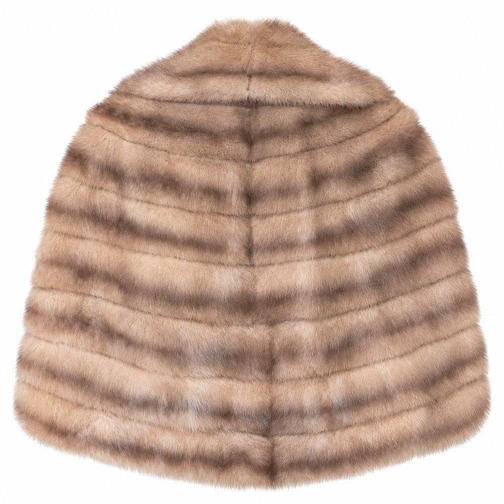 Vintage I. Magnin Genuine Mink Fur Capelet Jacket Cool Beige - Picture 3 of 12